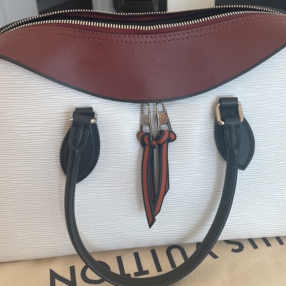 Louis Vuitton Tuileries- white Epi leather with black / brown  GORGEOUS BAG! - Picture 5 of 12